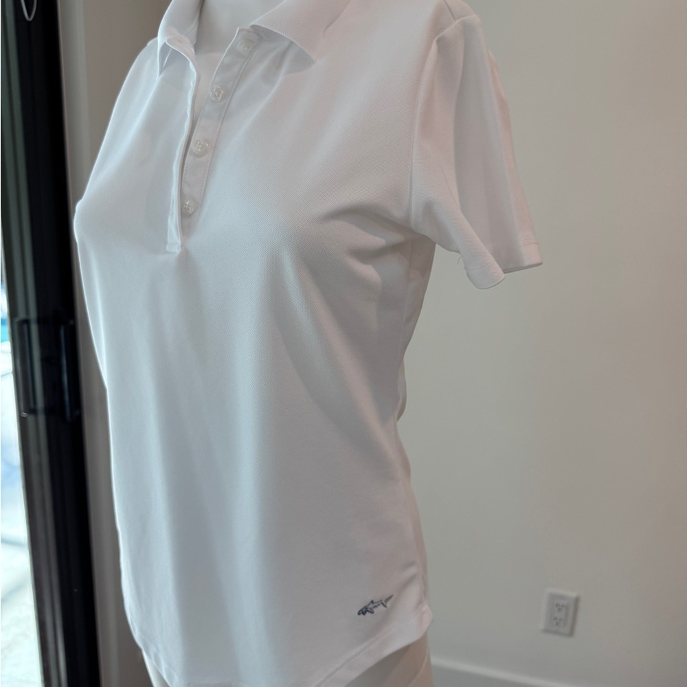 Greg Norman Collection White Fitted Polo Shirt